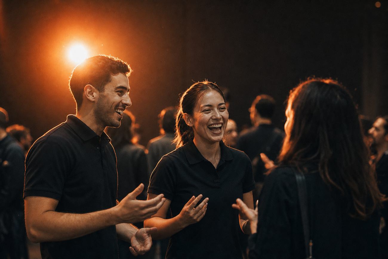 Brand ambassadors talking to the public at a live activation event
